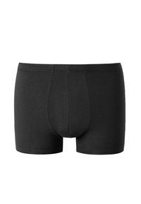 Boxer briefs neri in cotone con una texture morbida, caratterizzati da un design senza cuciture, una forma aderente e una borsa centrale sagomata.