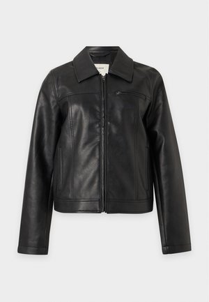 Hollister Co., CLASSIC JACKET - Δερμάτινο μπουφάν - black
