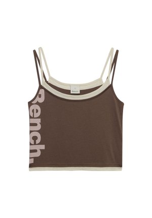 Bench, BENCH X SUPERDRY &AMP; CO BENCH FITTED CAMI LAYER VEST - Top - chocolate chip  moonbeam
