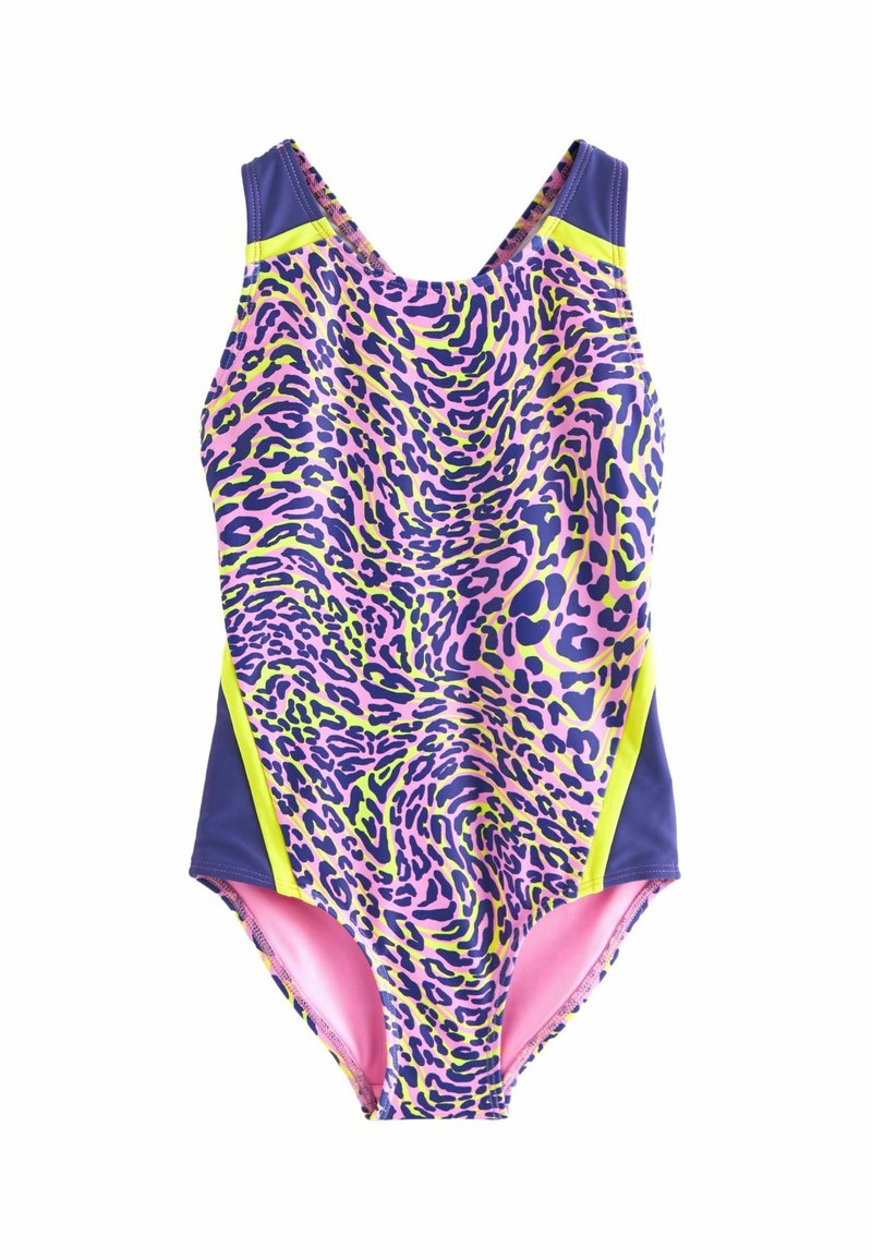Next CROSS BACK EGULAR FIT - Jednodílné plavky - pink leopard print