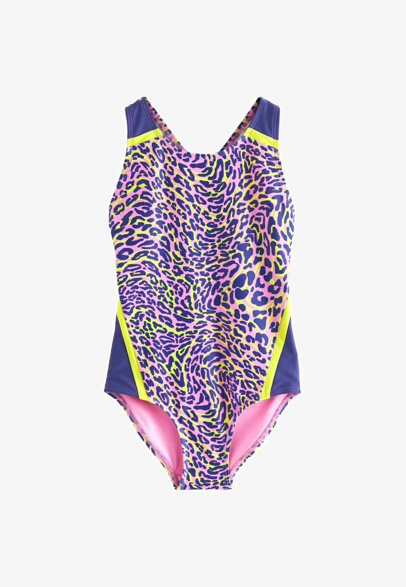 Next CROSS BACK EGULAR FIT - Jednodílné plavky - pink leopard print