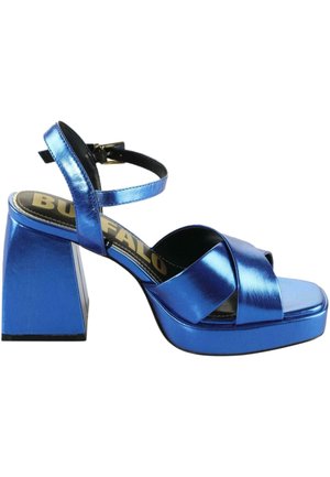 Buffalo BELLA CROSS VEGAN NAPPA - Sandalias de tacón - blue metallic