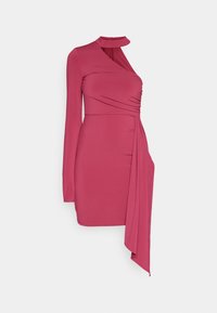 ONE SLEEVE DRAPPED SKIRT MINI BODYCON DRESS - Koktel haljina / svečana haljina - bordeaux