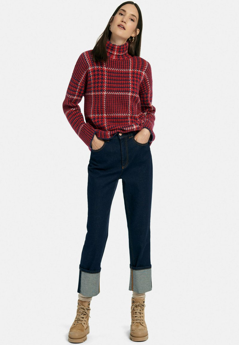 Damen Strickjacken | DAY.LIKE Strickpullover rot/marine/multicolor/rot - EA33895 Damen Strickjacken | DAY.LIKE Strickpullover rot/marine/multicolor/rot - EA33895