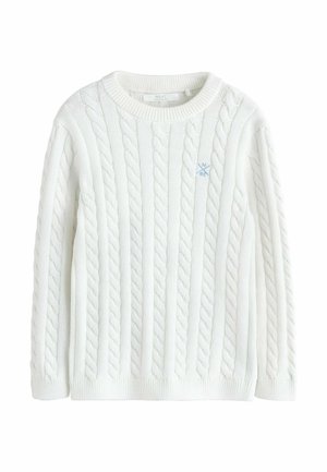 REGULAR FIT - CABLE CREW NECK - Strickpullover - white