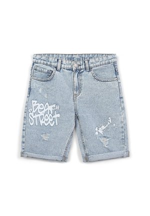 CON SCRITTA - Shorts di jeans - var blu denim chiaro