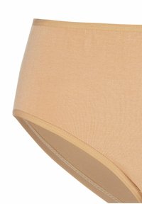 Beige Baumwollslip mit glatter Textur, ausgestattet mit einem nahtlosen Bund und dezenten Nähten, geeignet für den täglichen Gebrauch.