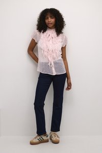 Saint Tropez LILJASZ CRINKLE SS - Skjorta - mauve chalk harts
