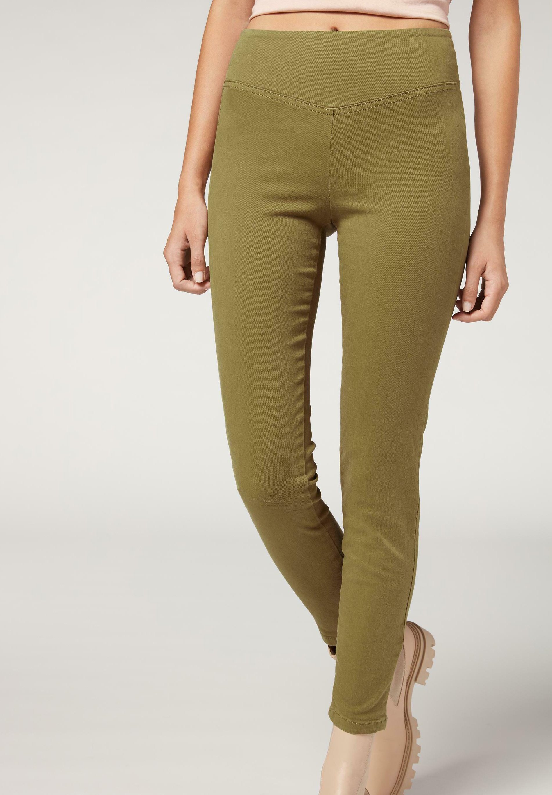 Calzedonia Jeggings - olive green/dark 