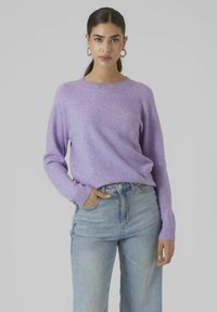 Vero Moda VMDOFFY O NECK BLOUSE - Strikkegenser - sand verbena