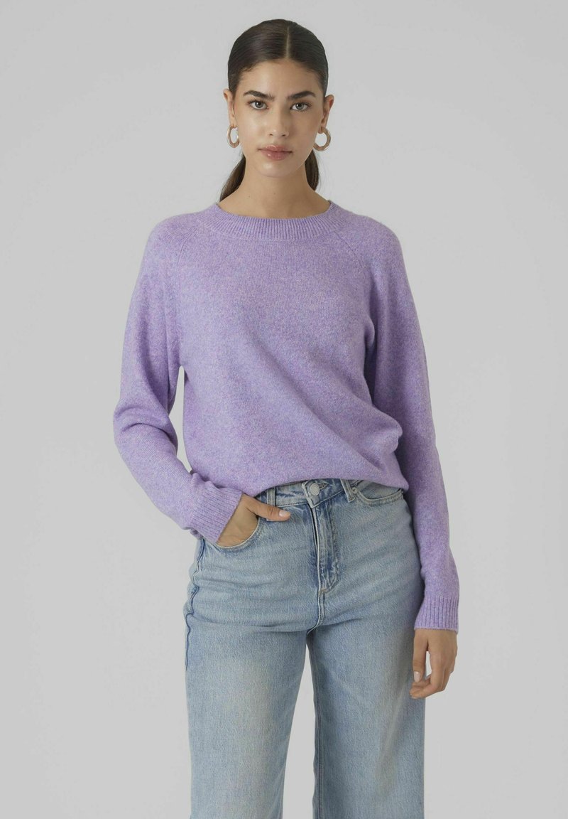 Vero Moda VMDOFFY O NECK BLOUSE - Strikkegenser - sand verbena