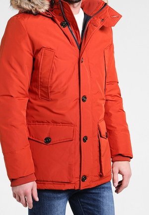 Bunda z prachového peří - orange