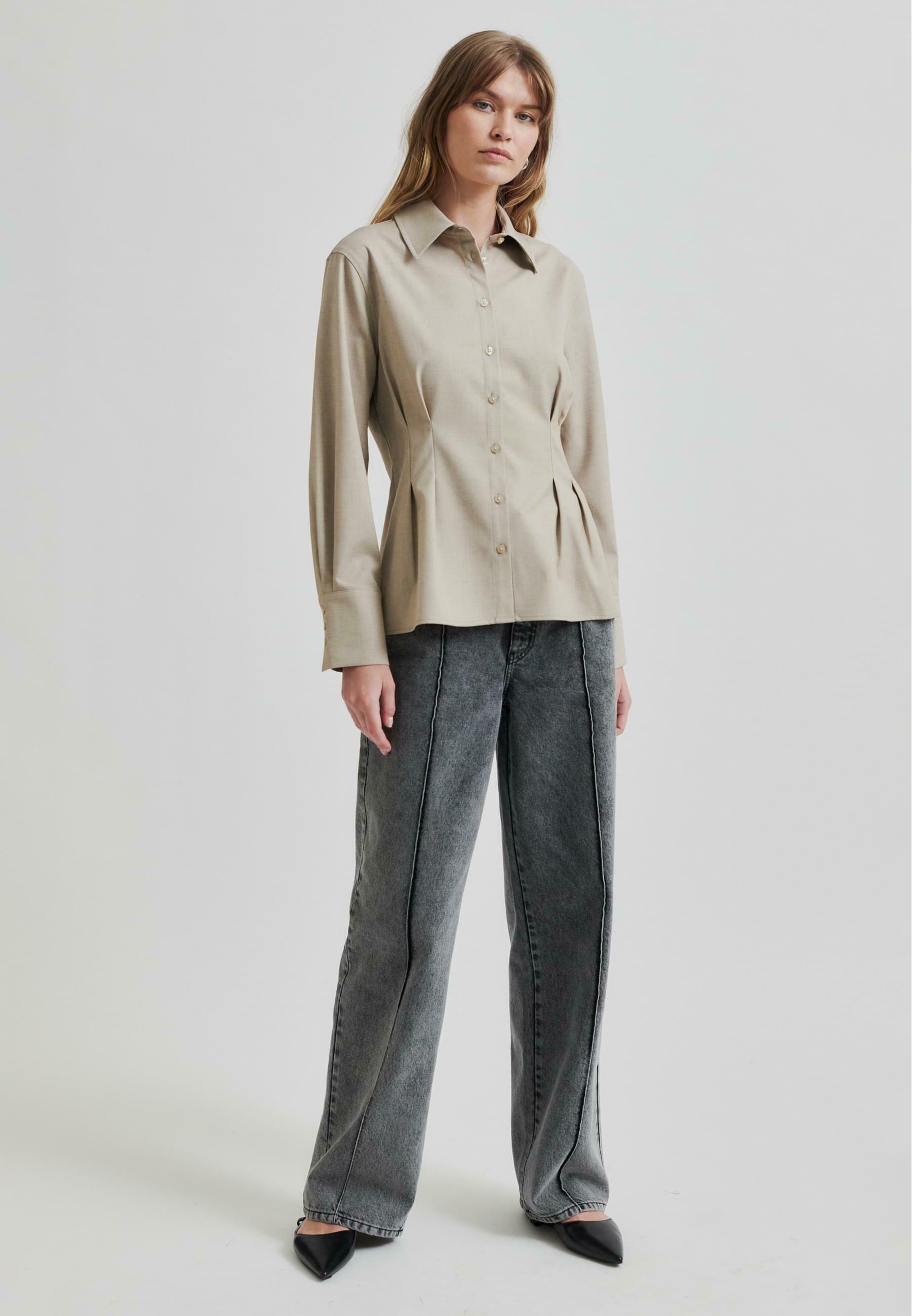 Second Female Button-down blouse - camel - Zalando.ie