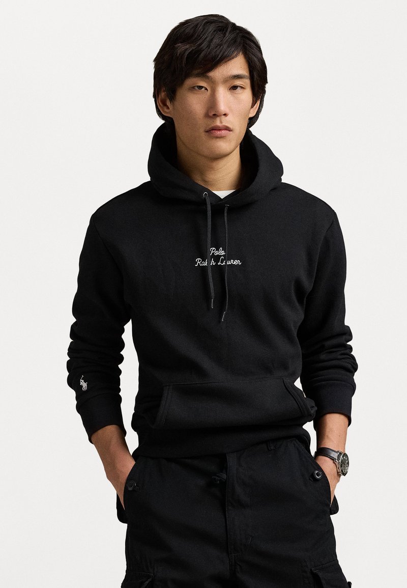 Polo Ralph Lauren - LOGO DOUBLE KNIT HOODIE - Jersey con capucha - black, Ampliar