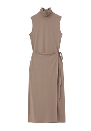 & OTHER STORIES, & OTHER STORIES SLEEVELESS TURTLENECK MIDI DRESS - Robe en jersey - mole