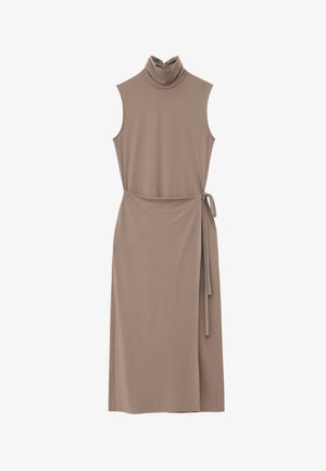 & OTHER STORIES, & OTHER STORIES SLEEVELESS TURTLENECK MIDI DRESS - Robe en jersey - mole