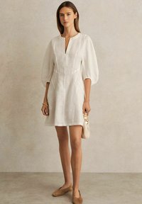 Reiss ROMI BALLOON SLEEVE MINI  - Vapaa-ajan mekko - ivory