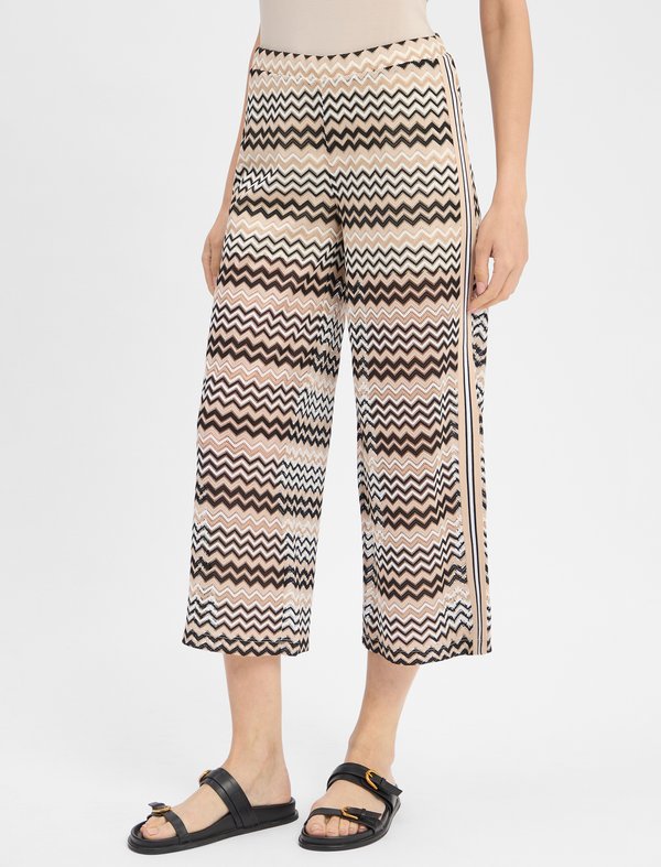 COMMA HOSE - Stoffhose - beige schwarz