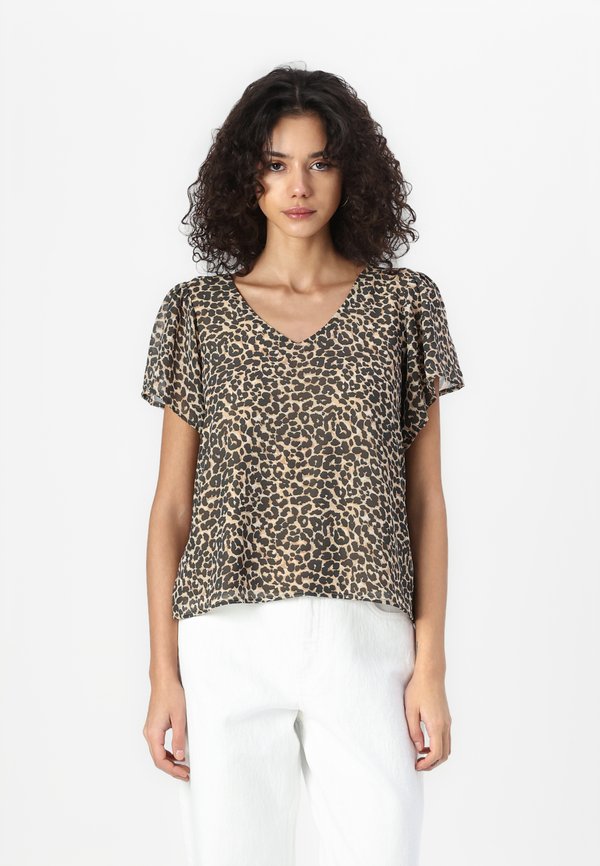 VIMICADA V NECK LEO  - T-Shirt print - tigers eye