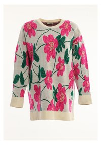 Cesare Gaspari Neule - off-white, pink, green