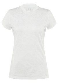 Vit kortärmad t-shirt i lätt och ventilerande tyg. Har ett subtilt texturerat mönster och en rundad halsringning för komfort.