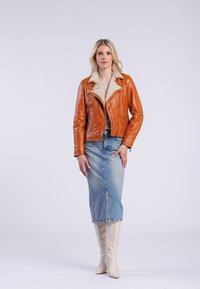 Freaky Nation BIKER PRINCESS - Leren jas - cognac beige