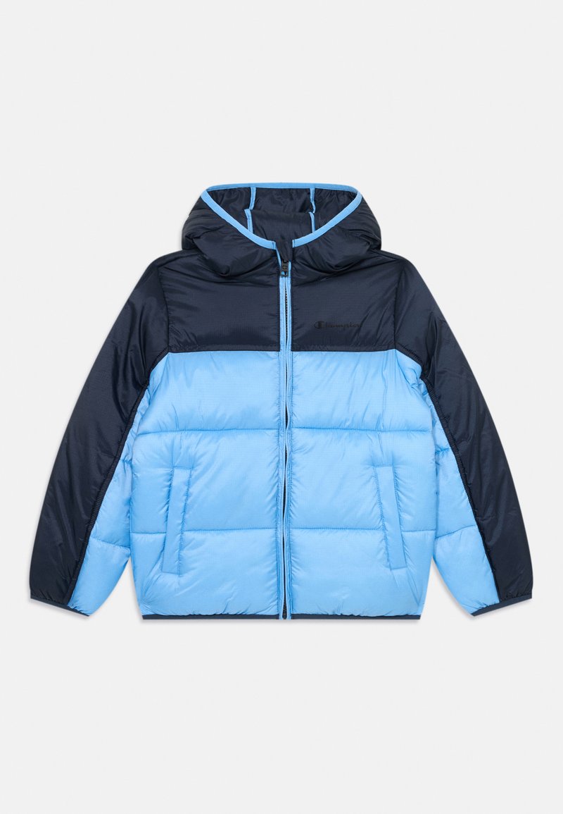 Champion COLOR BLOCK OUTDOOR HOODED UNISEX - Χειμωνιάτικο μπουφάν - light blue