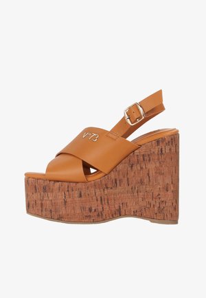 V73, FASCIA KORNELIA WEDGE . - Sandales à talons hauts - cuoio