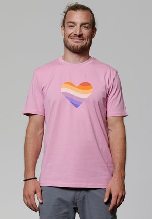 RAINBOW HEART - T-shirt print - bubble pink