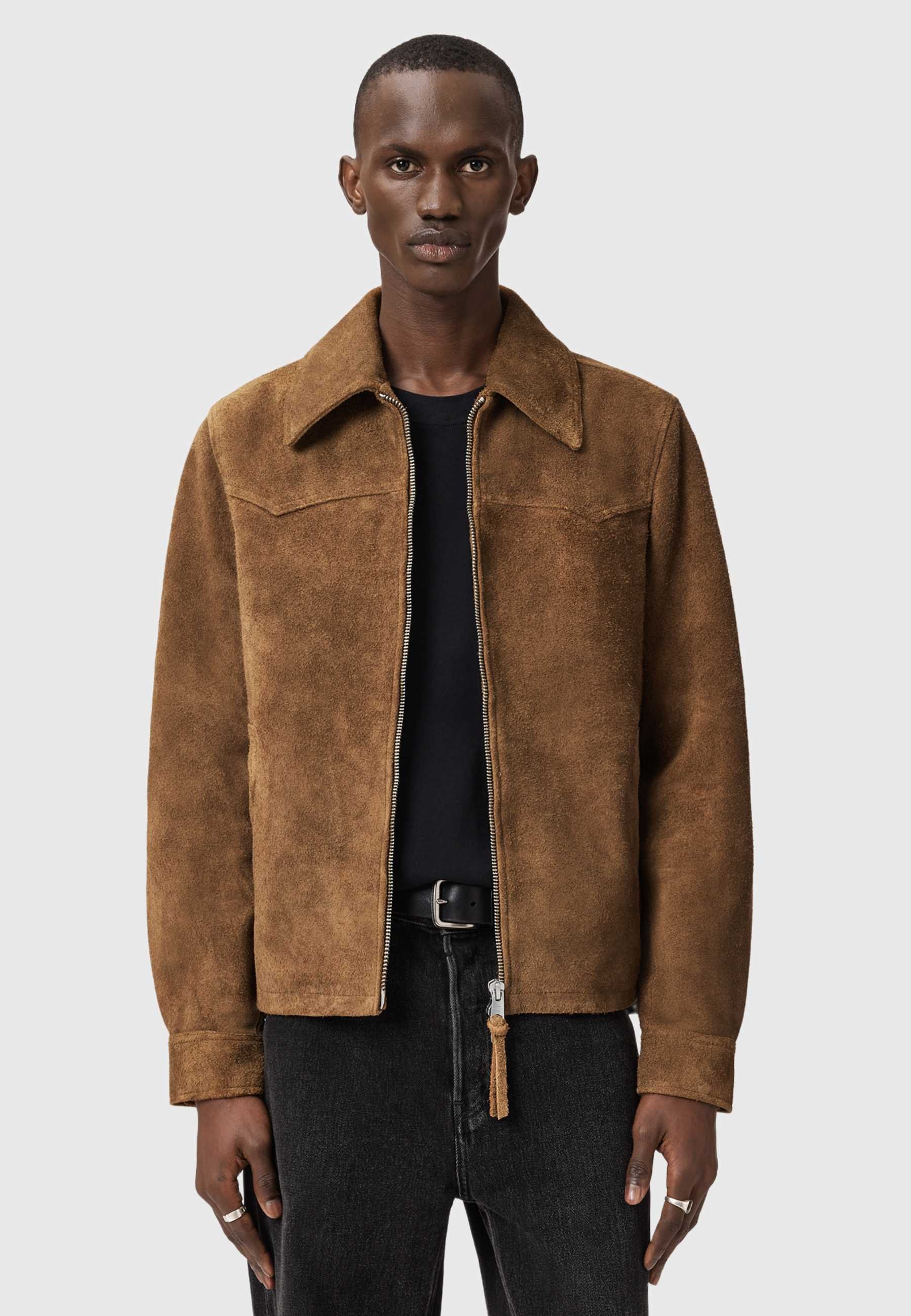 Brooks Brothers Leather jacket - dark brown - Zalando