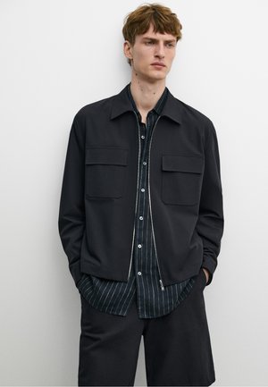 Massimo Dutti, TECHNICAL JACKET WITH POCKET DETAIL - Giacca leggera - mottled dark blue