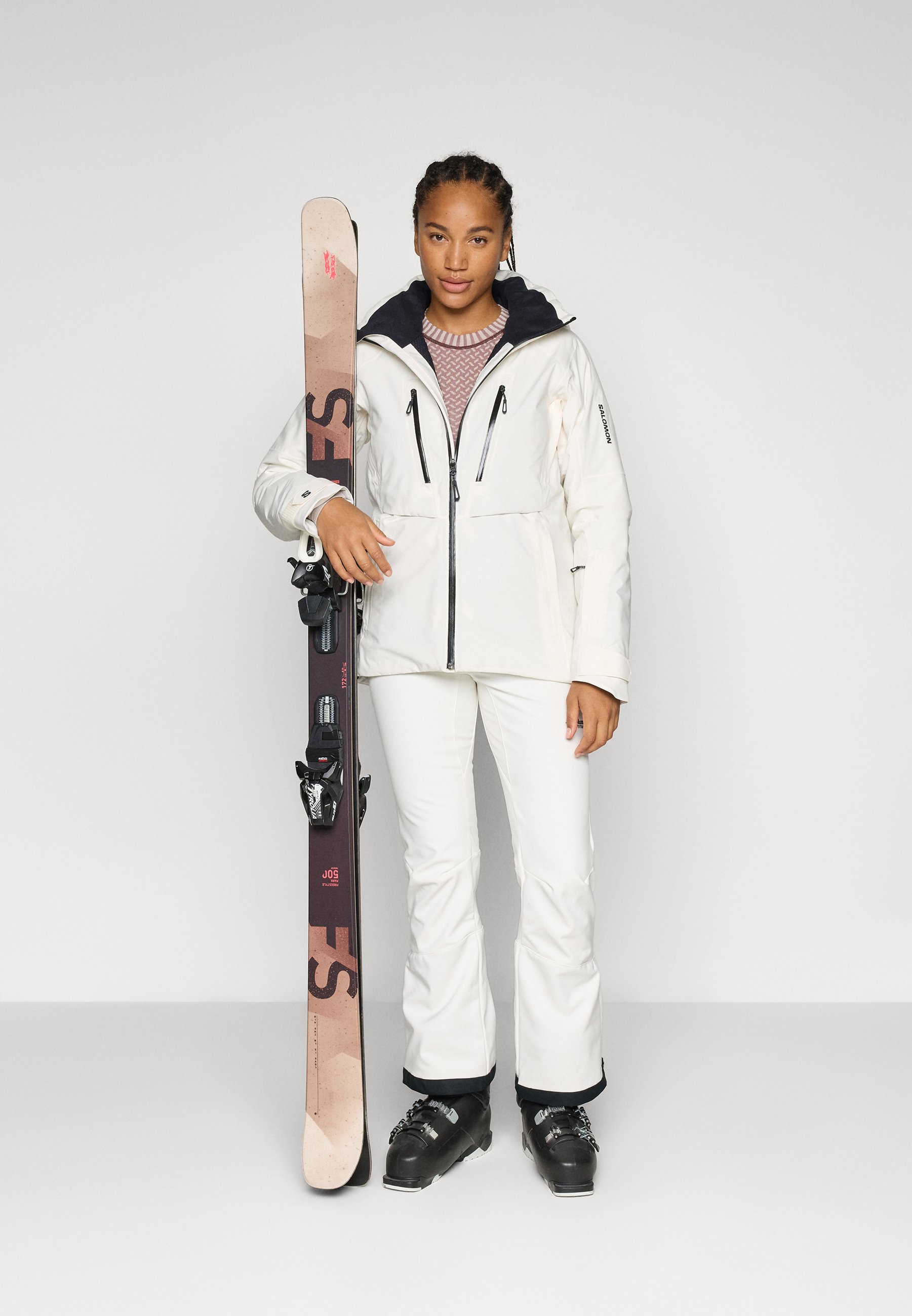 Salomon BRILLIANT JACKET - Ski jacket - whisper white/white
