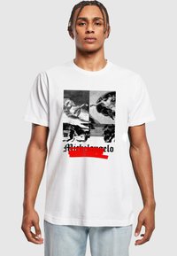 Merchcode MICHELANGELO NEGATIVE  - T-shirts med print - white