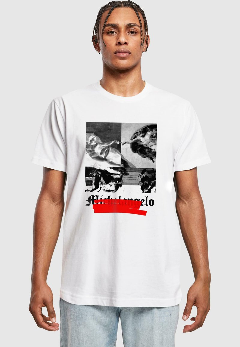 Merchcode MICHELANGELO NEGATIVE  - T-shirts med print - white