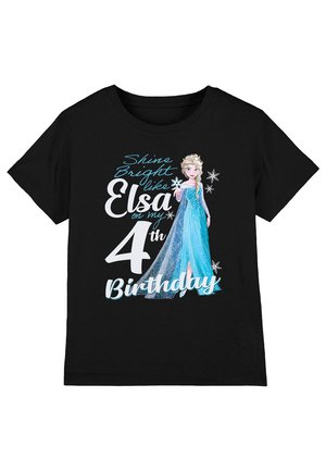Disney FROZEN BRIGHT LIKE ELSA 4TH BIRTHDAY - Print T-shirt - black