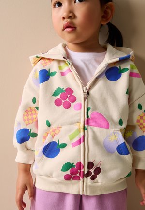 Next, THROUGH HOODIE - Sweatjacke - cream fruit