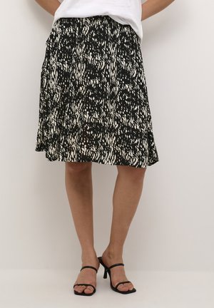 AMBER - A-line skirt - black white graphic snake