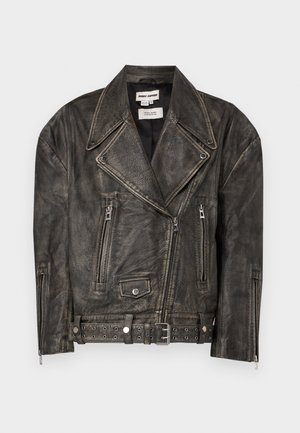 Dhruv Kapoor WASHED BIKER JACKET - Lederjacke - grey