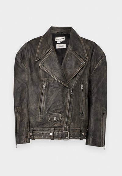 Dhruv Kapoor WASHED BIKER JACKET - Odinis švarkas - grey