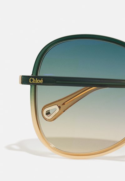 CHLOÉ FRANKY OVERSIZED ROUND ACETATE SUNGLASSES - Gafas de sol - green/blue