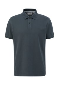 Tamno siva polo majica od pamuka, s dvije dugmadi, kratkim rukavima i strukturiranom tkaninom s suptilnim detaljem loga.