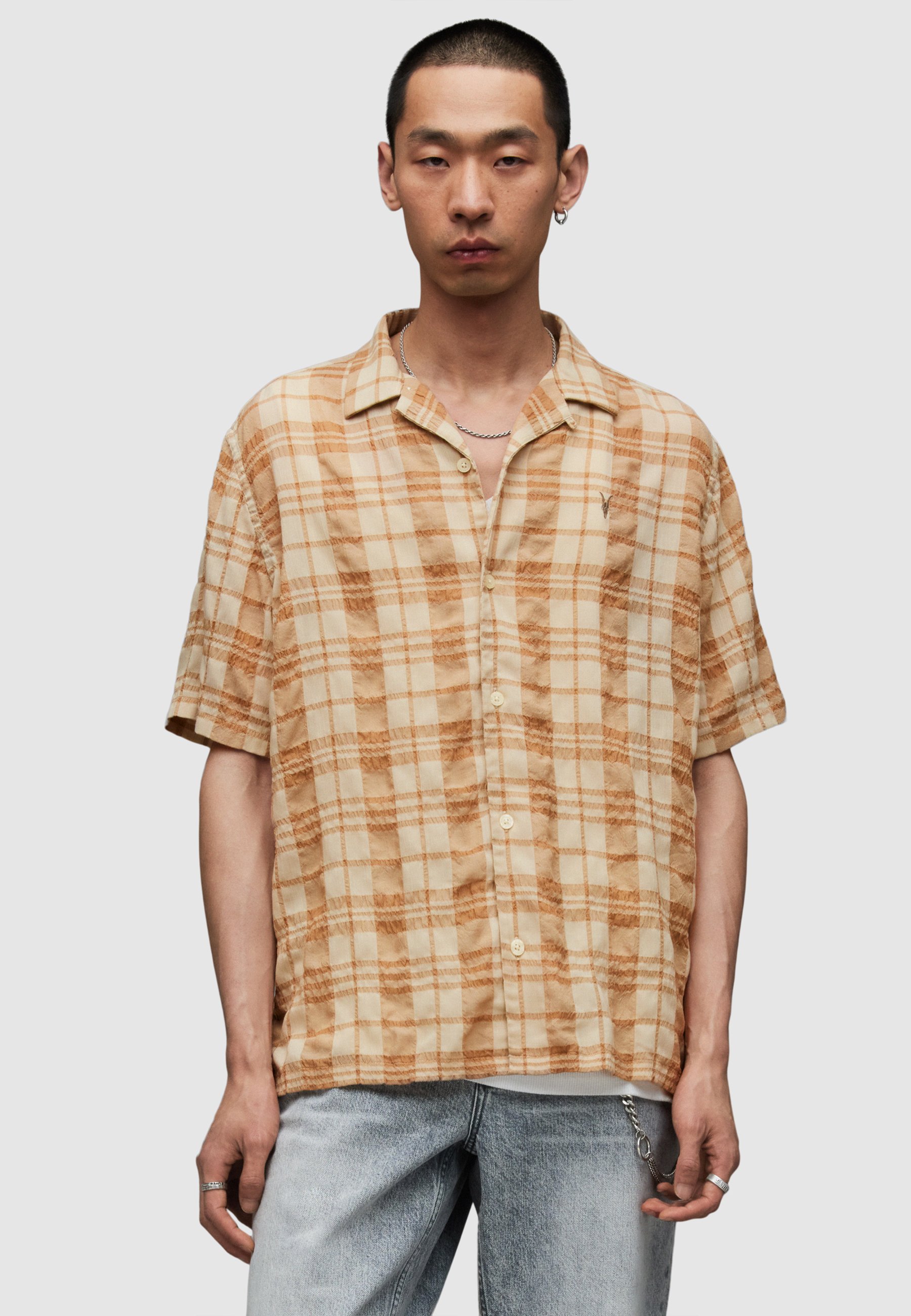 Beige HOMME T-shirt imprimé en coton à col rond Coupe régulière 3210038