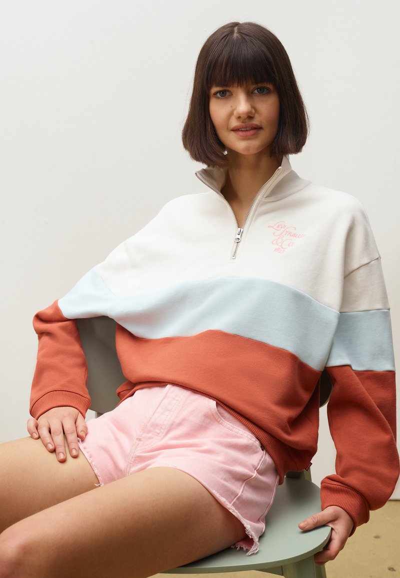 Levi's® GRAPHIC ZIP CREW - Sweatshirt - quarter zip country club script ...