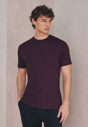 Next REGULAR FIT -TEXTURED - Základné tričko - burgundy red