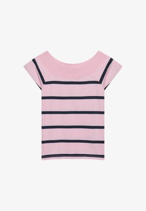 Superdry & Co, SUPERDRY ATHLETIC OFF SHOULDER PATTERN TOP.. - T-shirt con stampa - pink navy stripe