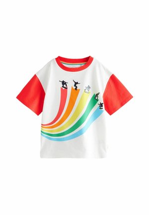 REGULAR FIT  RAINBOW RAGLAN SHORT SLEEVE - Potiskana majica - red