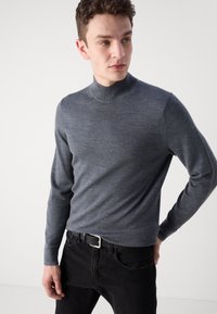 Calvin Klein MOCK NECK SWEATER - Maglione - dark grey heather