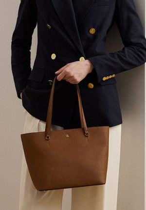 Lauren Ralph Lauren CROSSHATCH LEATHER MEDIUM KARLY TOTE - Τσάντα Tote - light brown