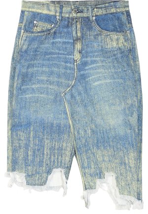 Jeansrok - blau gelb