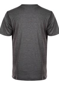 Kortärmad T-shirt i mörkgrått med en strukturerad tygkvalitet. Utrustad med rund halsringning och subtila färgvariationer.